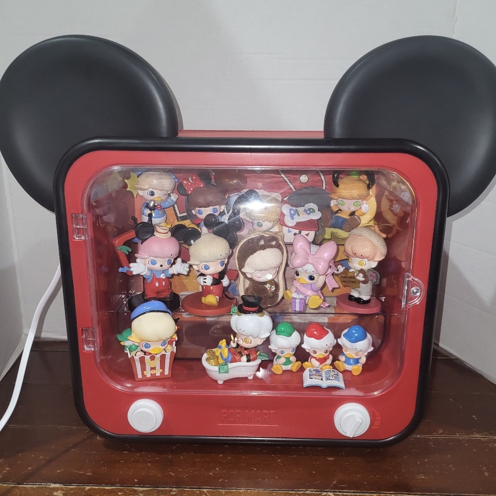 POP MART DIMOO WORLD × DISNEY Series TV Set Luminous Display +Complete Set Of 12